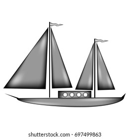 Sailing ship sign icon on white background. Vector illustration.