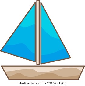 sailing ship sign vector illustration for decoration on summer holiday, nautical and transportation concept. 