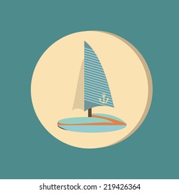 sailing ship symbol . icon boat steamer.  sailboat sign