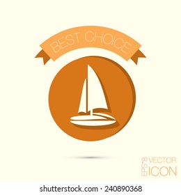 sailing ship symbol . icon boat steamer.  sailboat sign