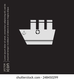 sailing ship symbol . icon boat steamer.  sailboat sign
