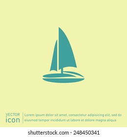 sailing ship symbol . icon boat steamer.  sailboat sign