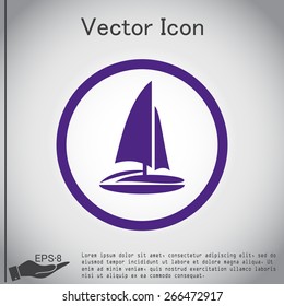 sailing ship symbol . icon boat steamer.  sailboat sign