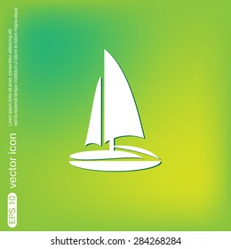 sailing ship symbol . icon boat steamer.  sailboat sign