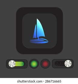 sailing ship symbol . icon boat steamer.  sailboat sign