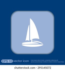 sailing ship symbol . icon boat steamer.  sailboat sign