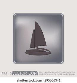 sailing ship symbol . icon boat steamer.  sailboat sign