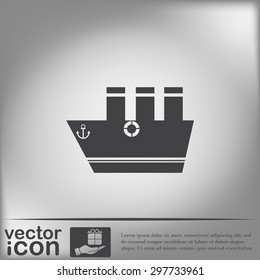 sailing ship symbol . icon boat steamer.  sailboat sign