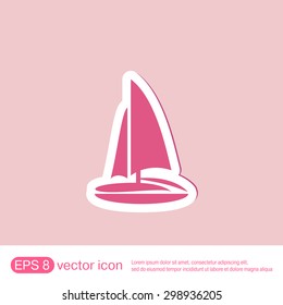 sailing ship symbol . icon boat steamer.  sailboat sign
