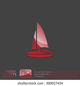 sailing ship symbol . icon boat steamer.  sailboat sign