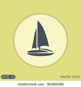sailing ship symbol . icon boat steamer.  sailboat sign