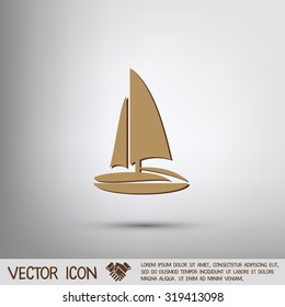 sailing ship symbol . icon boat steamer.  sailboat sign