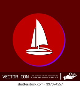 sailing ship symbol . icon boat steamer.  sailboat sign