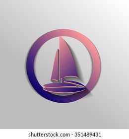 sailing ship symbol . icon boat steamer.  sailboat sign