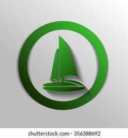 sailing ship symbol . icon boat steamer.  sailboat sign