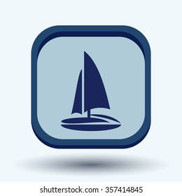 sailing ship symbol . icon boat steamer.  sailboat sign