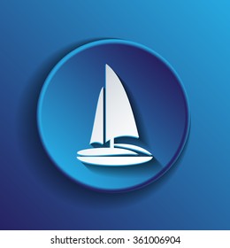 sailing ship symbol . icon boat steamer.  sailboat sign