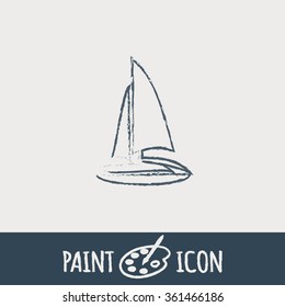 sailing ship symbol . icon boat steamer.  sailboat sign