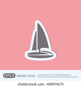sailing ship symbol . icon boat steamer.  sailboat sign