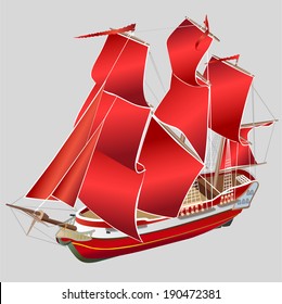 sailing ship vector