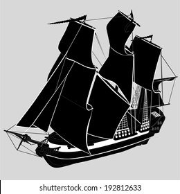 sailing ship vector