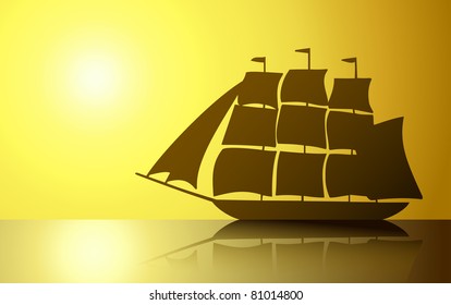 Sailing ship vector