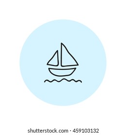 sailing ship. Vector hand drawn illustration