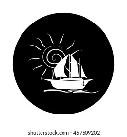 Sailing ship vector icon