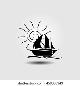 Sailing ship vector icon