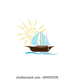 Sailing ship vector icon