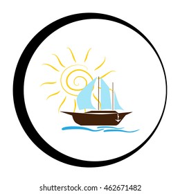 Sailing ship vector icon