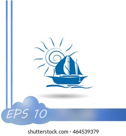 Sailing ship vector icon