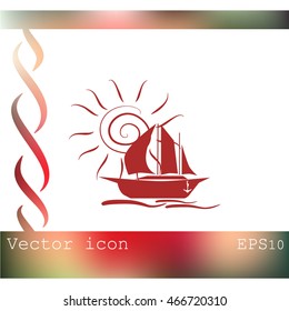 Sailing ship vector icon