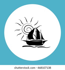 Sailing ship vector icon