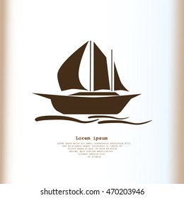 Sailing ship vector icon
