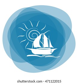 Sailing ship vector icon