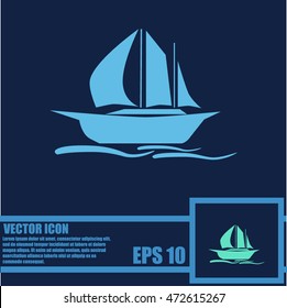 Sailing ship vector icon