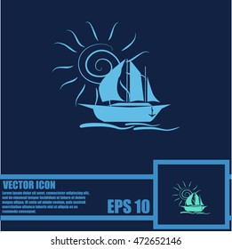 Sailing ship vector icon