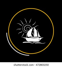 Sailing ship vector icon