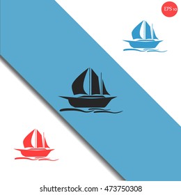 Sailing ship vector icon
