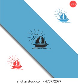 Sailing ship vector icon