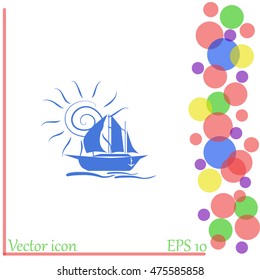 Sailing ship vector icon