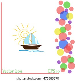 Sailing ship vector icon