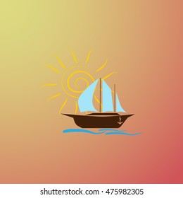 Sailing ship vector icon