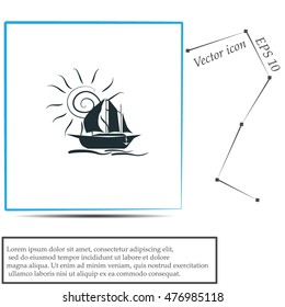 Sailing ship vector icon