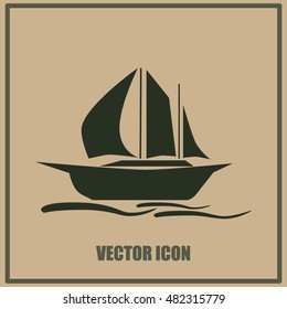 Sailing ship vector icon