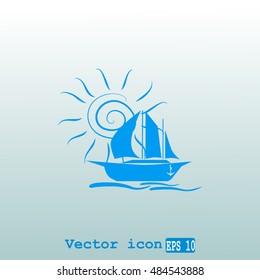 Sailing ship vector icon
