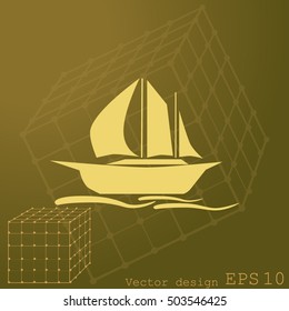 Sailing ship vector icon