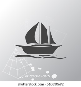 Sailing ship vector icon