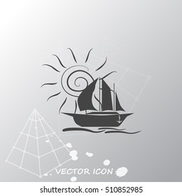 Sailing ship vector icon